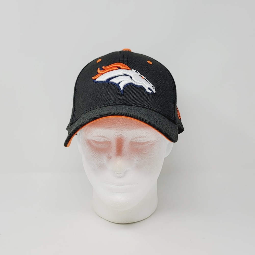 New Era 39THIRTY Denver Broncos Hat Mens Medium-Large Black Orange NFL Cap